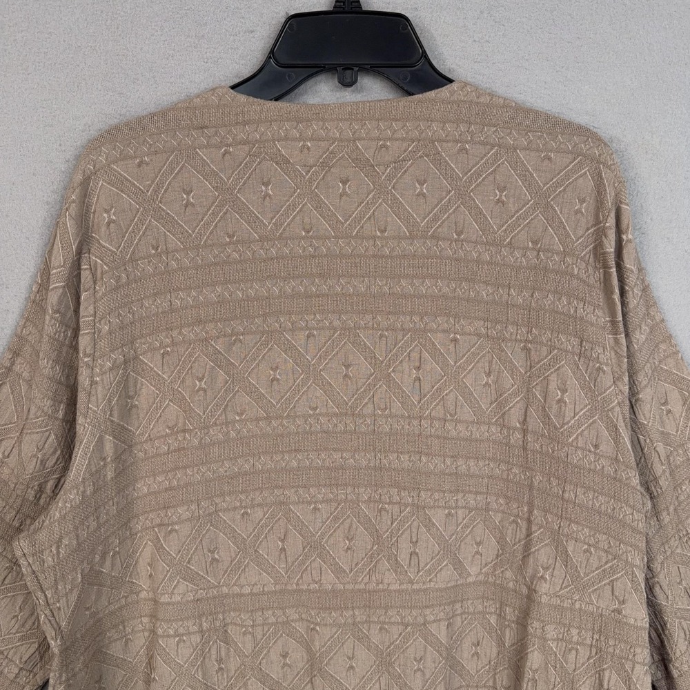 Soft Surroundings Cardigan Sweater Womens 1X Plus Beige Jewel Button Geometric - Picture 8 of 13